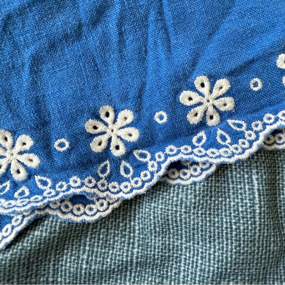 [LAST CHANCE] Blue Eyelet Trim Shorts